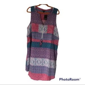 NEW WITH TAGS TORRID SLEEVELESS SHIRT DRESS - TEXTURED STRETCH RAYON STRIPED